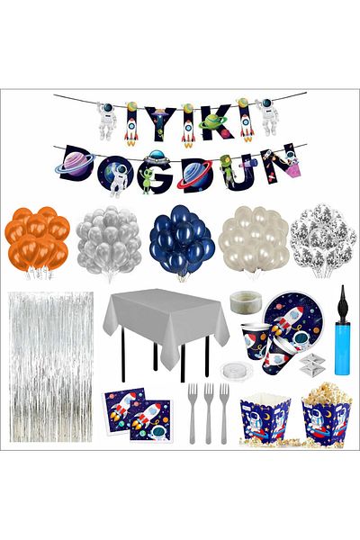 ZENVİVA SPACE THEMED BIRTHDAY SET FOR 16 PEOPLE