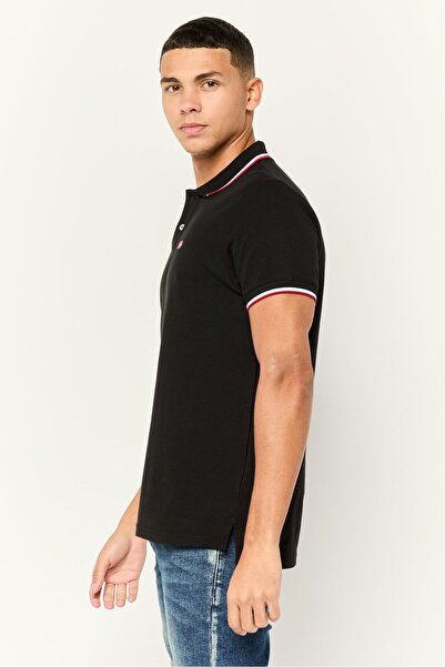 NORTHLAND Men Regular Fit Embroidered Short Sleeves Polo Shirt, Black