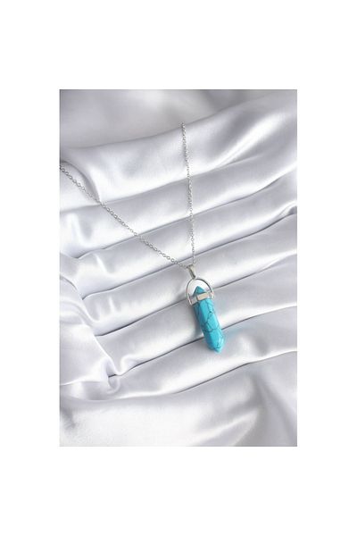 Skygo 316L Steel Silver Color Blue Stone Model Women's Necklace - TJ-BKO8243