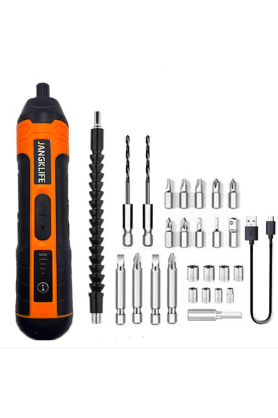 Choice6 مفك براغي كهربائي لاسلكي من JANGKLIFE، 27 قطعة، قابل لإعادة الشحن، بط...