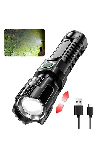XIWANGFIRE P200 High Power P900 Led Flashlight Rechargeable Zoom Tactical Torch Usb Hand Lantern For Camping, O