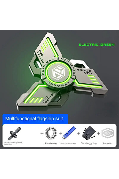 Choice سبينر معدني متوهج أخضر S، لعبة سبينر لتخفيف التوتر والضغط، لعبة يد رائعة