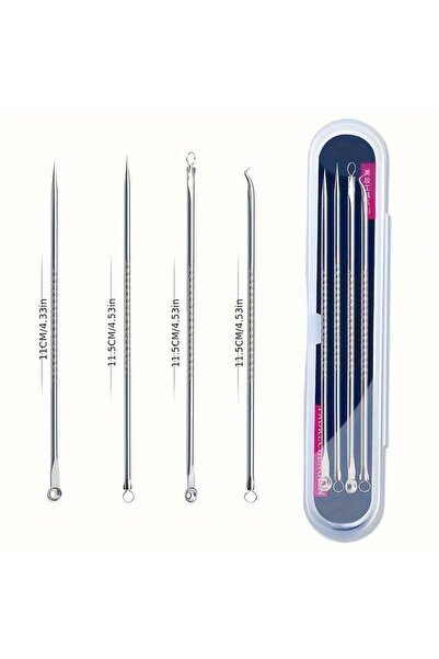 Choice Silver 4Pcs/Set Acne Blackhead Needle Set Unscented Blemish PoreCleans...