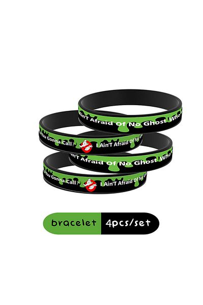 Choice 4 Pcs Bracelet Ghostbusters Printing Black Green Silicone Bracelet Baby Shower Colorful Silicone Wri