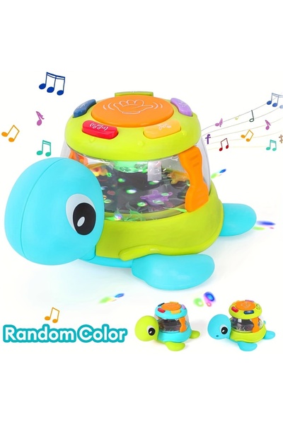 Choice1 لعبة سلحفاة السلطعون الموسيقية للأطفال، طبلة موسيقية للتعلم المبكر، ت...