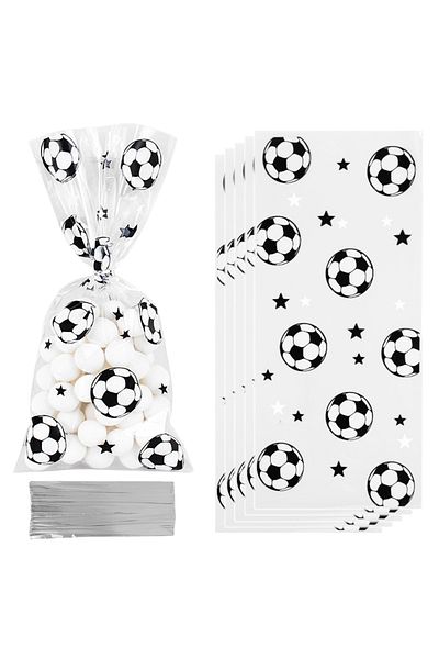 Choice 50pcs Football 25/50pcs Soccer Candy Bags Kids Boys Birthday Sport Football Themed Party Plastic Coo