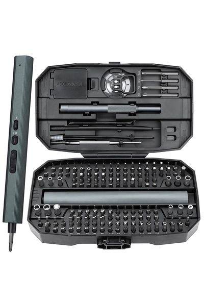Choice 155 IN 1 155 in 1 Mini Electric Screwdriver Set with 140 S2 Magnetic Bits 3 Torque Settings Cordless