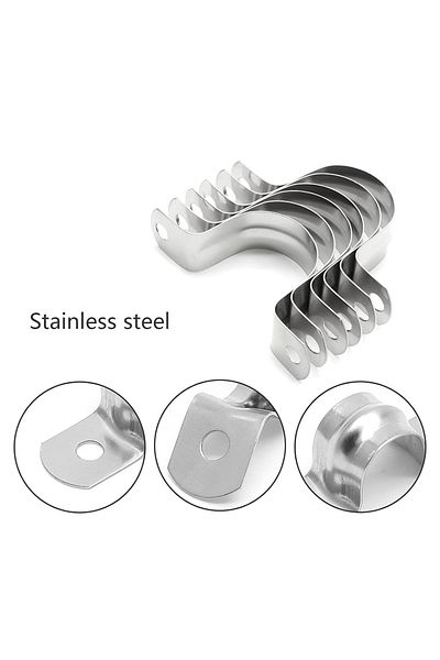 Choice M18-18mm-20pcs 20pcs M5-50 Rigid Pipe Strap, Stainless Steel 2 Holes Cable U Bracket Pipe Clamp For