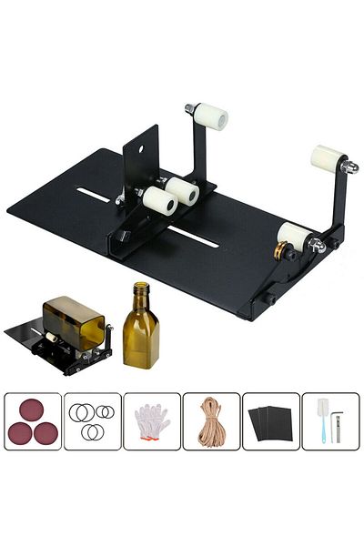 Choice black 19Pcs Glass Bottle Cutter Tool Square Round Wine Beer Glass Sculptures Cutter Machine for Beer