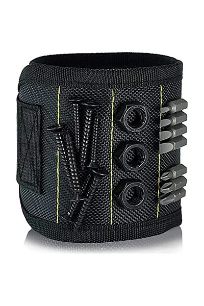 Choice 5 rows of 15 magnets Magnetic Wrist Strap for Fixing Screws, Nails, Drill Bits, Wrist Tool with Stro