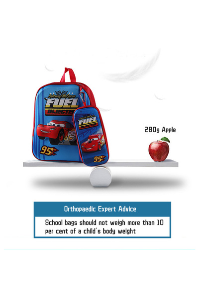 Yelajoy Backpack Set, Including Backpack*1 and Pen Bag*1, 3D Cars, 32 Cm, Suitable for Children