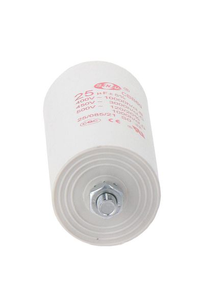 Choice White CBB60 Run Capacitor 25uF 450V AC Double Insert 50/60Hz Cylinder 73x44mm White for Air Compress