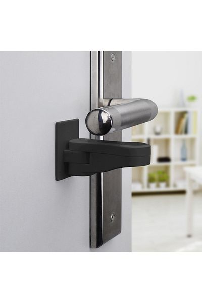 Choice black Baby Security Lock Anti Child Door Opener No Hole Anti Theft Door Handle Anti Opener Anti Pet