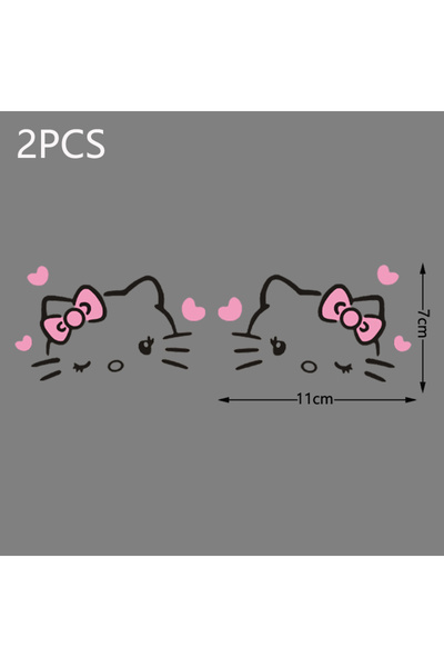 Choice ملصق كاواي هيلو كيتي أسود اللون، ملصق مرآة الرؤية الخلفية، ملصق ديكور لجسم السيارة، ملصق شاحنة