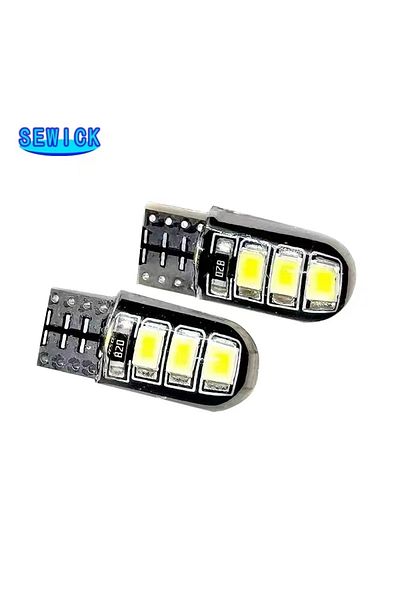 Choice 100 قطعة بيضاء بالجملة T10 حافظة سيليكون 6 مصابيح LED SMD لقراءة السيارة على شكل قبة W5W WY5W 6LED 6SMD إسفين