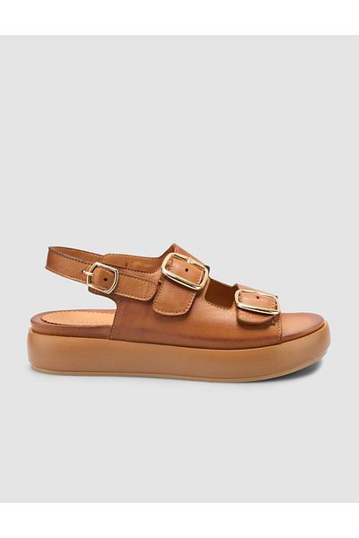 Cabani 100% Genuine Leather Tan Women's Sandals