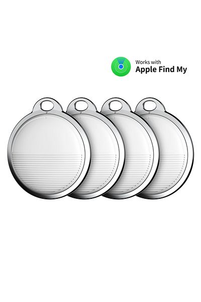 Choice جهاز تتبع صغير أبيض مكون من 4 قطع لأجهزة Apple Find My Key وبطاقة ذكية للعثور على الأطفال والحيوانات الأليفة ونظام تحديد المواقع العالمي (GPS) وجهاز تتبع المفقودات Sm