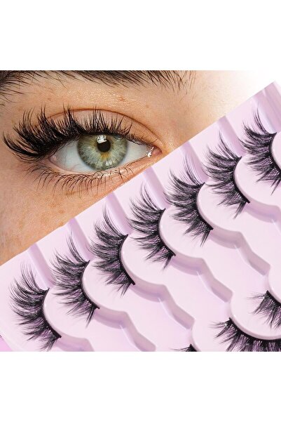 Choice1 16 مم 0.07 مم D+ أسود 7 أزواج من الرموش السميكة والنحيلة مع غطاء أسود طويل ومريح