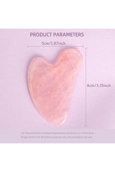 Hanhe gem Rose Quartz Guasha Massage Natural Stone Jade Scraper Facial Gua Sha SPA Neck Massager for Face Lif