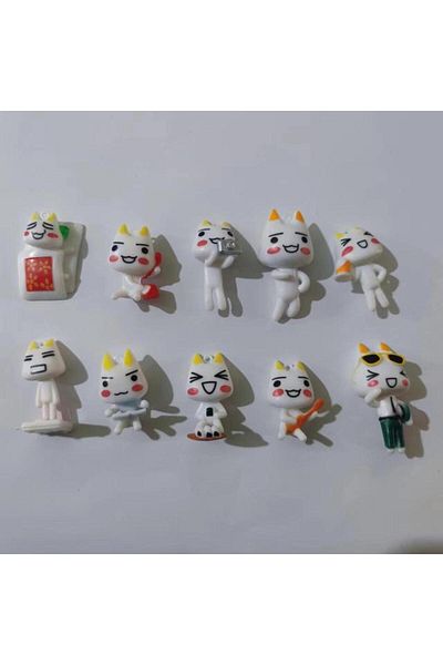Choice Height(3-5cm) 10pcs Toro Inoue Cat 10Pcs/lot Kawaii Toro Inoue Cat Cute Action Anime Figurines Car I
