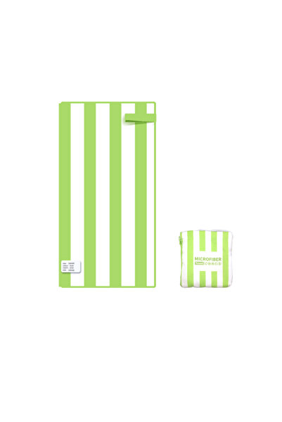 Choice منشفة شاطئ خضراء من الألياف الدقيقة سريعة الجفاف، مقاس 80×160 سم، مع ح...