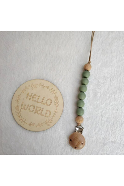 Choice4 مشبك مصاصة للأطفال باللون الأخضر العشبي مصنوع من خرز السيليكون بلون ا...