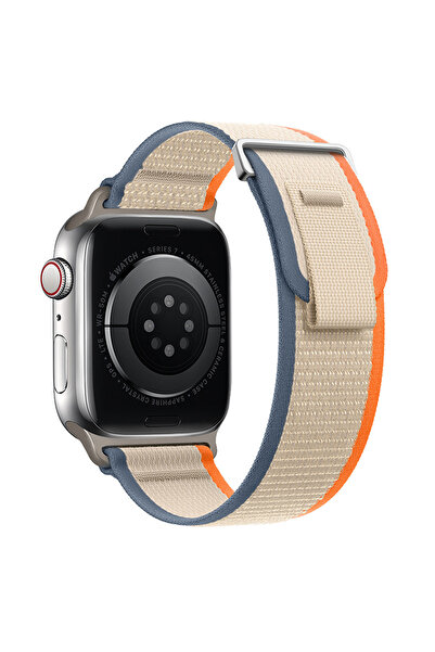 Choice سوار Trail Loop أزرق برتقالي مقاس 42 مم و44 مم و45 مم و49 مم لساعة App...