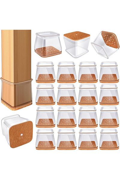Choice Xl(FIT 40-55MM) 24pcs Chair Leg Floor Protectors For Hardwood Floors, Silicone Chair Caps Covers Fur