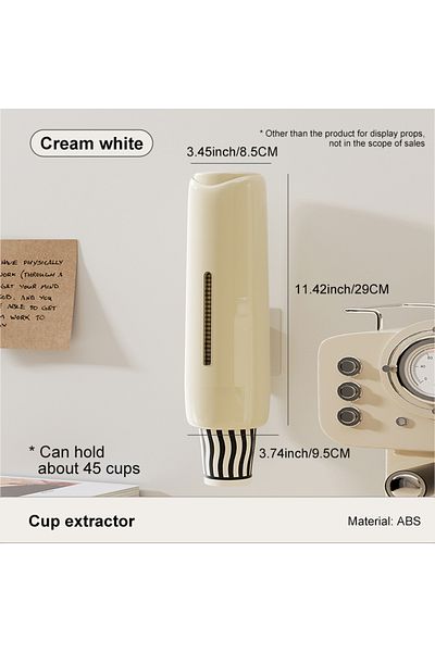 Choice Cream White Home Perforation-free Water Dispenser Cup Extractor,living Room Kitchen Wall-mounted Bra