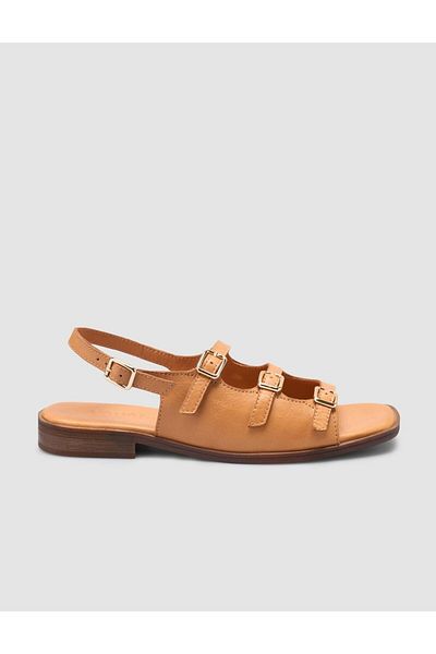 Cabani 100% Genuine Leather Tan Women's Sandals