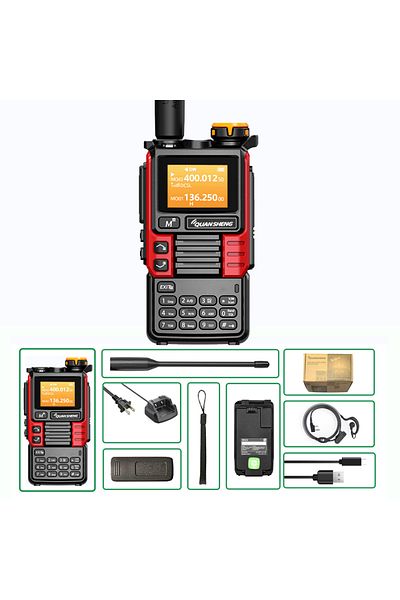 Choice ترقية EU Red Quansheng UV-K6 UV-K5 (99) Interphone 5W نطاق هوائي راديو النوع C شحن UHF VHF DTMF