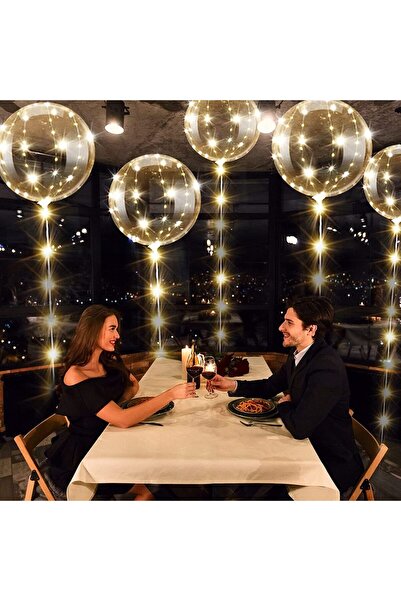 Choice 4 قطع من البالونات البيضاء الدافئة المضيئة الشفافة المزودة بإضاءة LED ...