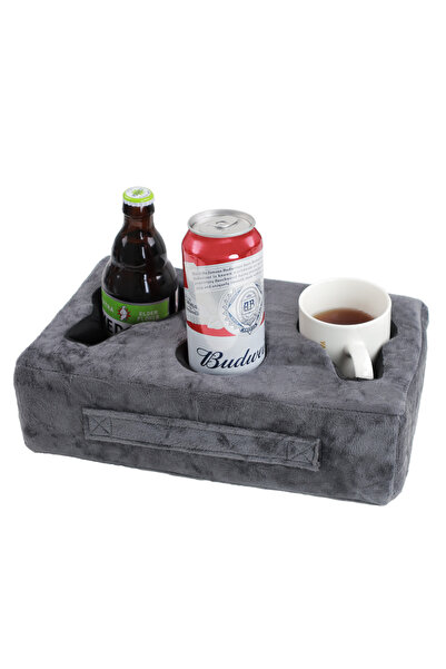 Choice حامل أكواب للأريكة باللون الرمادي، وسادة حامل أكواب للأريكة، طاولة بذر...