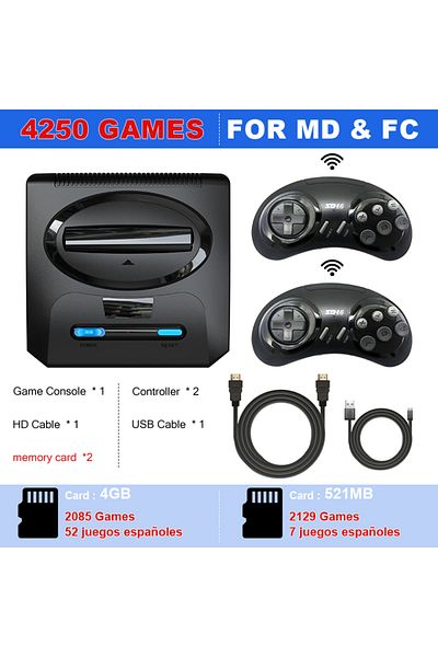 VILCORN 4250ES Wireless 16BIT Segas-MD Video Game Console For Sega Mega Drive Genesis FC Dendy Console Suppo