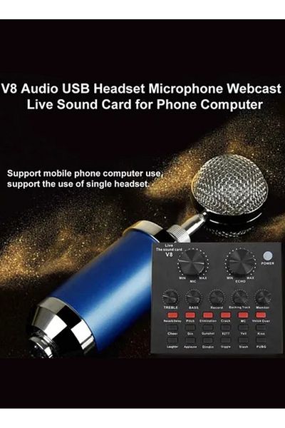 sharpdo V8 Sound Card With Bluetooth Mixer Board Voice Changer Live Sound Card
