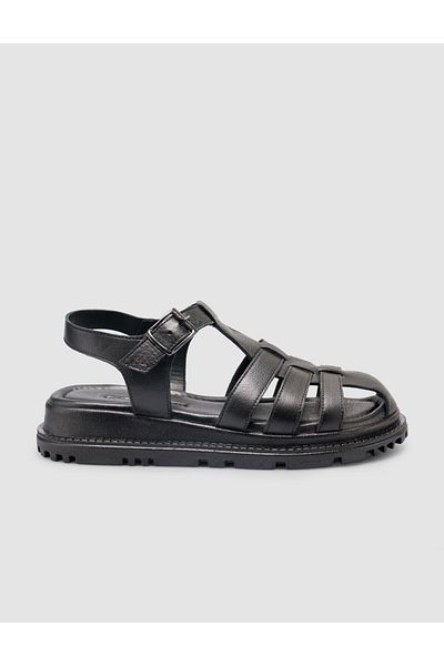 Cabani 100% Genuine Leather Black Women's Sandals