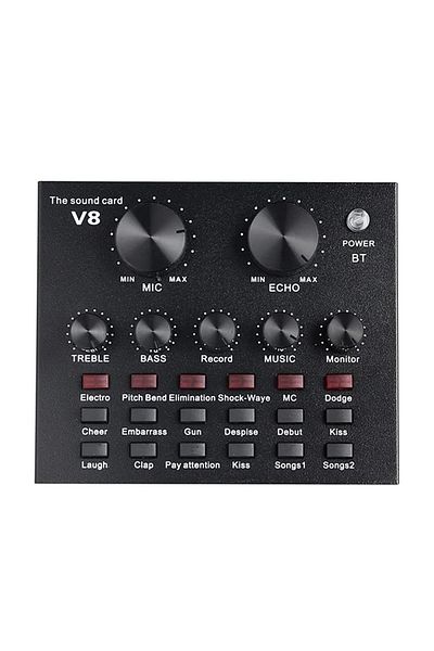 sharpdo V8 Sound Card With Bluetooth Mixer Board Voice Changer Live Sound Card