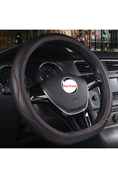 Choice غطاء عجلة قيادة السيارة من النوع D بخيوط حمراء لسيارة نيسان إكس تريل قاشقاي روج مارتين سيرينا ميكرا كيكس