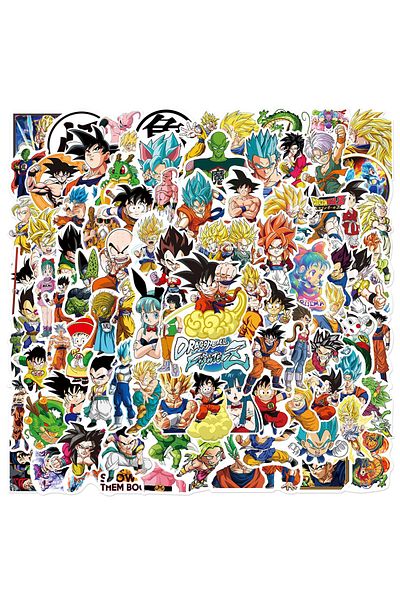 BANDAI 100pcs 10/30/50/100pcs Dragon Ball Goku Stickers Krillin Piccolo Goten Sticker Laptop Skateboard Bik