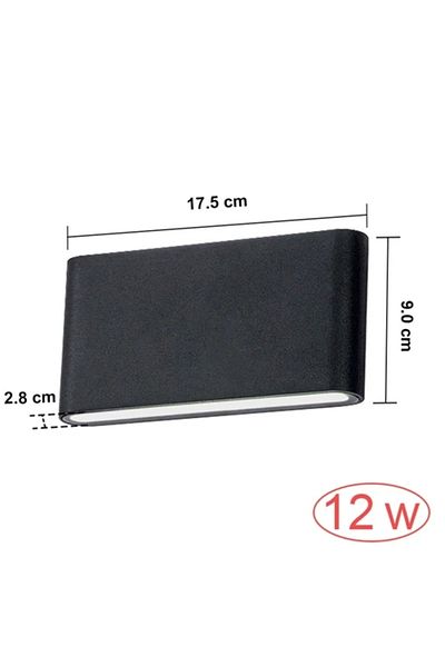 Choice Cool White(5500-7000K) 12w black Waterproof Outdoor Wall Lamp LED Modern Lighting fixtures Minimalis