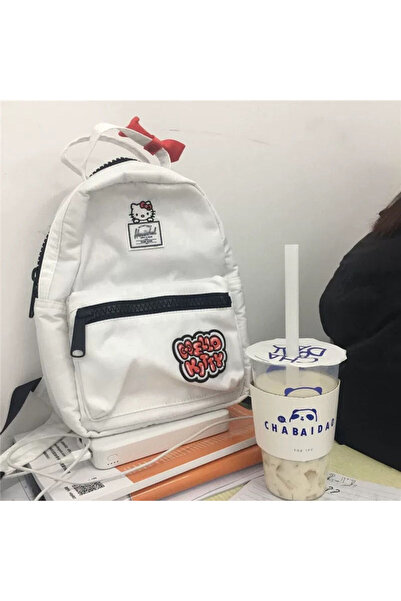 Choice حقيبة ظهر سانريو هيلو كيتي Y2K بيضاء اللون للرجال والنساء بتصميم رسوم ...
