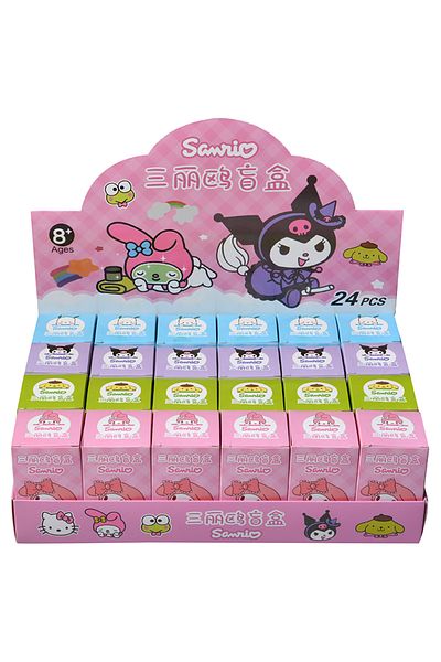 Choice 1Box(24Pcs) Anime Sanrio Hello Kitty Kuromi Keychain Pendant Figures Pokemon Pikachu Keyring Blind B