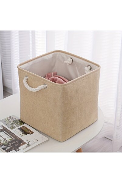 Choice Beige 1pc Portable fabric clothing storage box toy storage dust-proof ...
