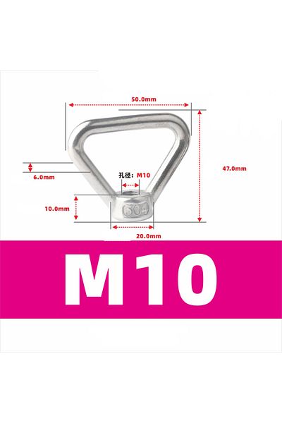 Choice M10-1Pcs M8 M10 M12 M14 M16 304 Stainless Steel Triangle Lifting Eye Nut Trapezoid Thread Rings Fit