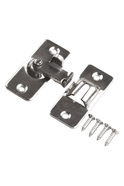 Choice قفل باب فضي قطعة واحدة مع 4 براغي، مزلاج باب حظيرة بزاوية 90 درجة، مزل...