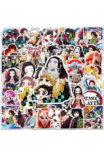 Choice 50PCS 10/30/50pcs Hot Anime Demon Slayer Stickers Cartoon Decals DIY Water Bottle Phone Notebook Kam