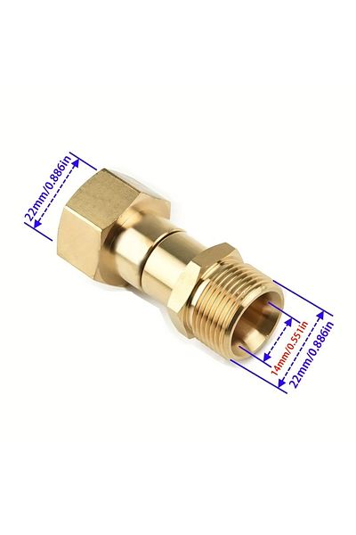 Choice A High Pressure Car Wash Swivel Connector, M22 14mm Anti-tangle Thread, 360° Rotating Hose Adapter .
