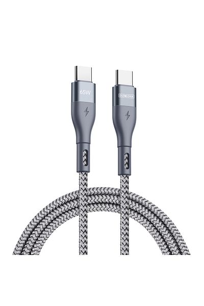 Choice كابل USB C إلى USB C رمادي بطول 3 أمتار متوافق مع PD 65 وات 1 متر/2 متر/3 متر