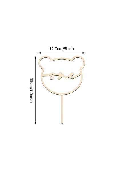 Choice Wood Yomdid Bear Shape Birthday Wooden Cake Topper One Birthday Cake Topper In Wood For Birthday Sho