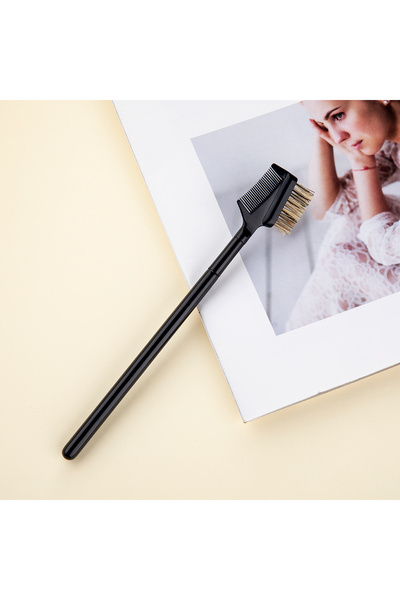 Choice1 مشط الرموش الأسود مشط الحواجب ذو الرأسين فرشاة الحواجب فرشاة المكياج مشط الحواجب بالكامل